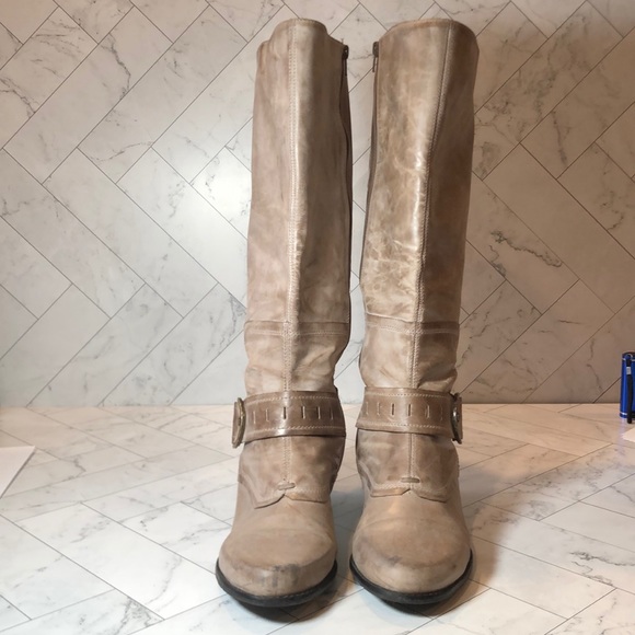 Elites by Walking Cradles Womens Boot Boots Leather Tan Buckle Zipper 12W WIDE - Picture 2 of 9